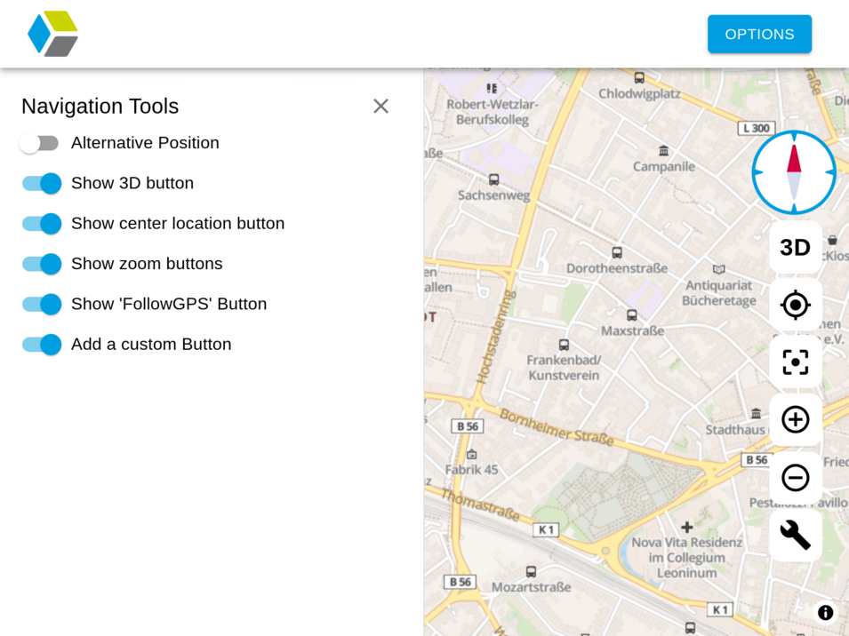 navigation tool mapcomponents light